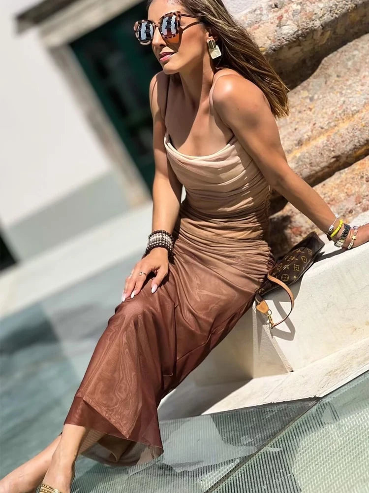 Avoir Avoir Wickelkleid aus Netzstoff