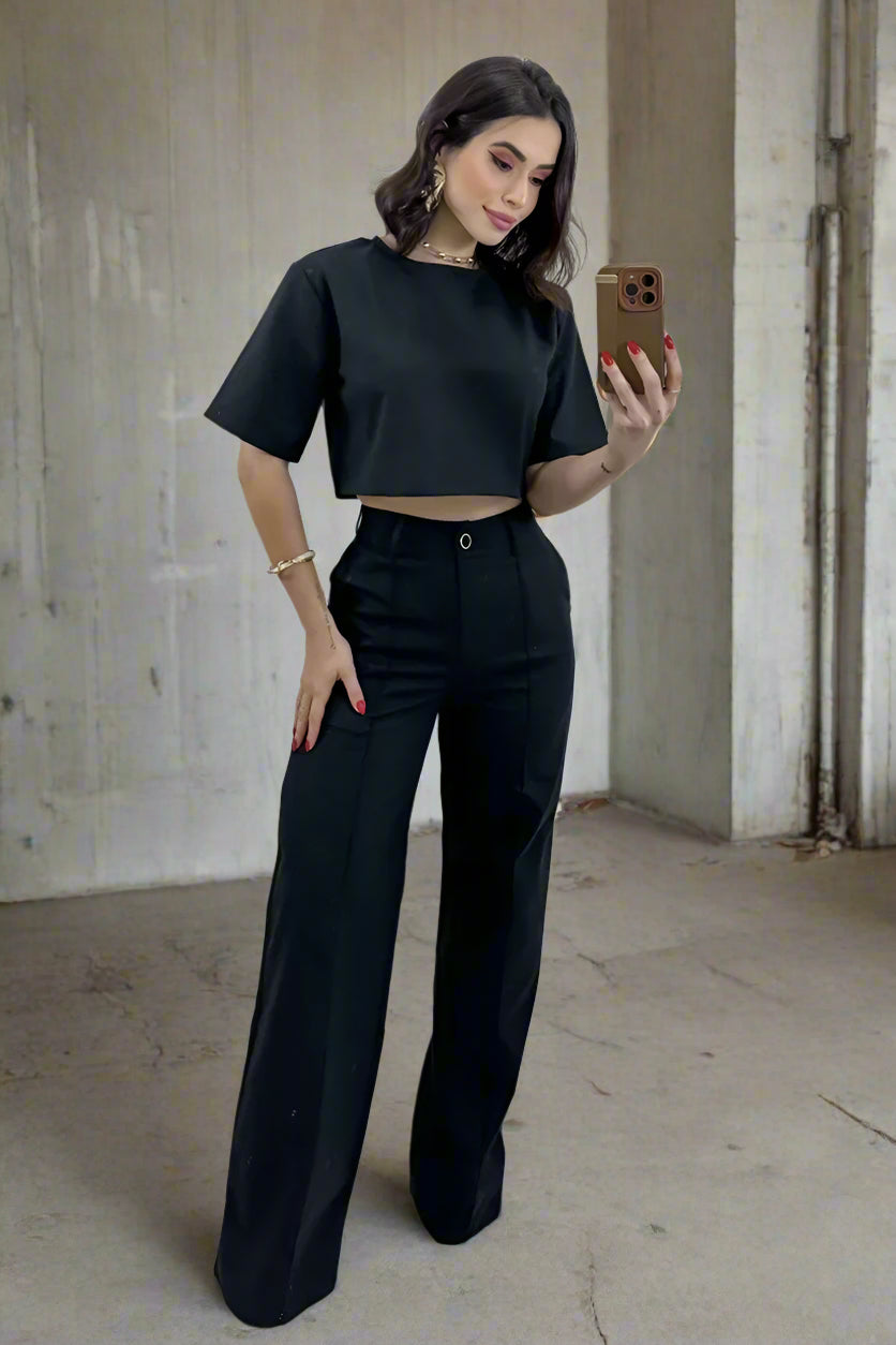 Aventury – Crop-Tops-Set mit Kombiteil