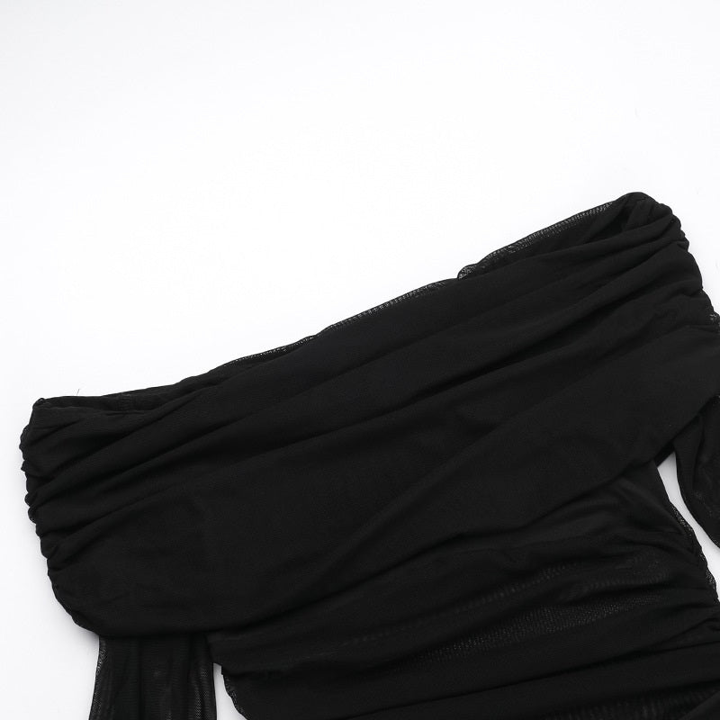 Aventury schulterfreies Kleid aus Netzstoff