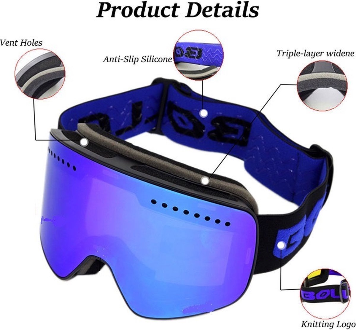Aventury® Skibril Combineer zelf uw kleuren